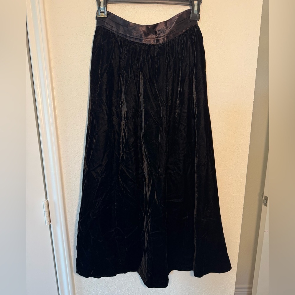 Gunne Sax Jessica McClintock Velvet Maxi Skirt Womens 7 Black Vintage Gothic